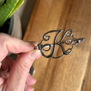 Silver Initial K Bracelet